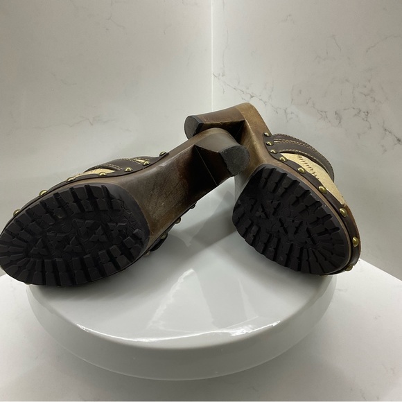 Coach Sebrina leather/suede patchwork mule heels Size 7.5 - Picture 7 of 9